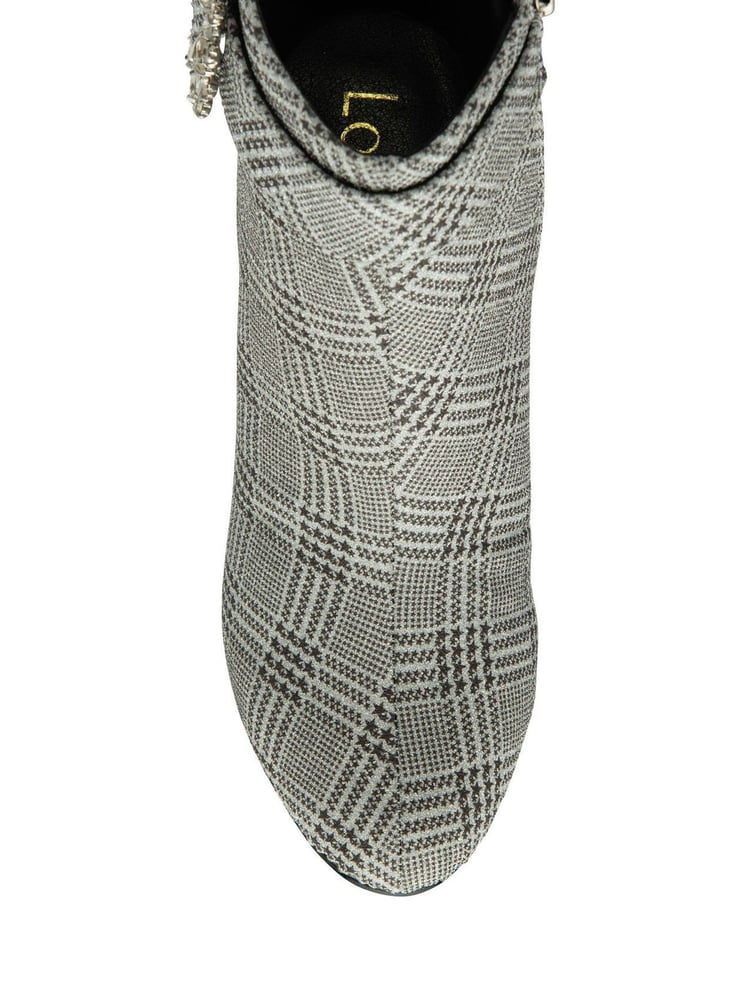 Lotus Silver Check-Print Shoe Boots - Image 4 of 4