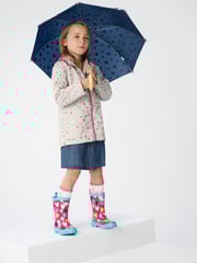 Hatley Grey Confetti Hearts Microfiber Rain Jacket - Image 1 of 2