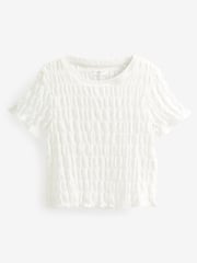 White Textured T-Shirt (3-16yrs) - Image 3 of 4