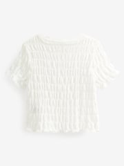 White Textured T-Shirt (3-16yrs) - Image 4 of 4