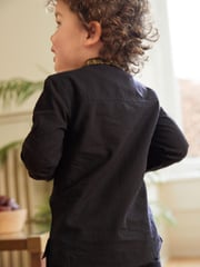 Black Shirt Length Embroidered Boys Kurta (3mths-7yrs) - Image 2 of 6