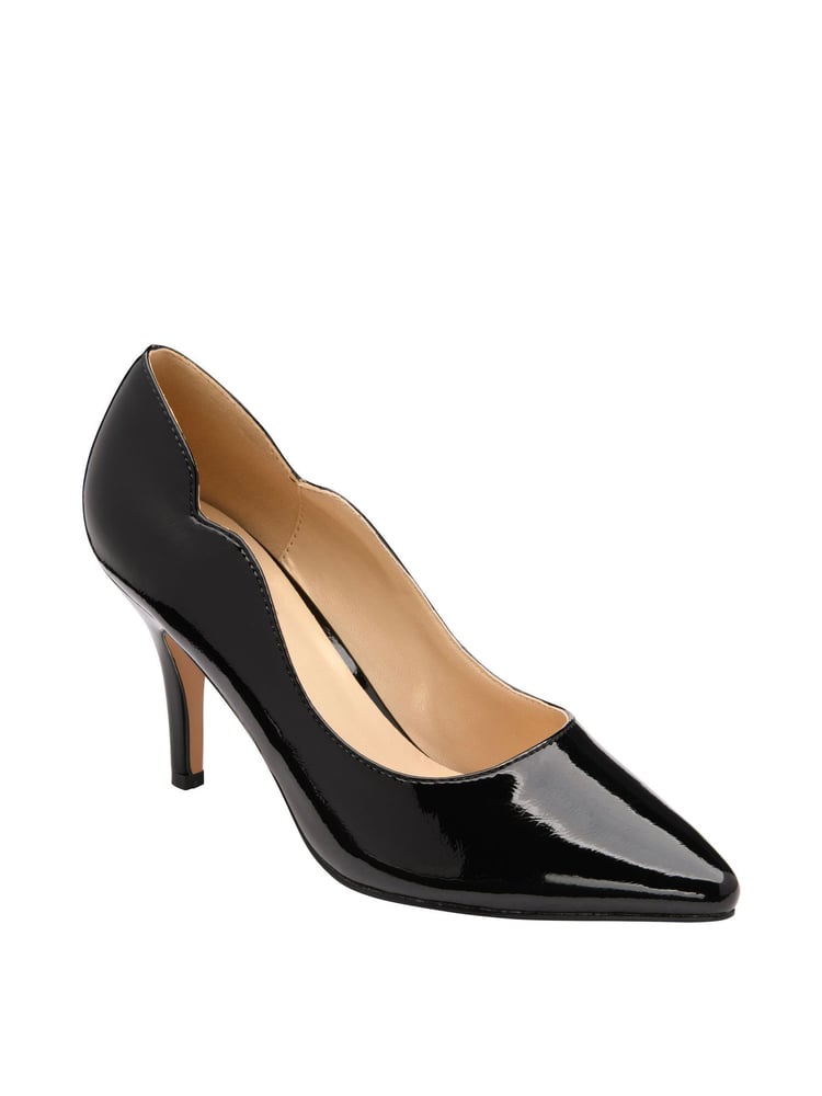 Lotus Black Stiletto Heel Patent Court Shoes - Image 1 of 4