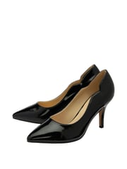 Lotus Black Stiletto Heel Patent Court Shoes - Image 2 of 4