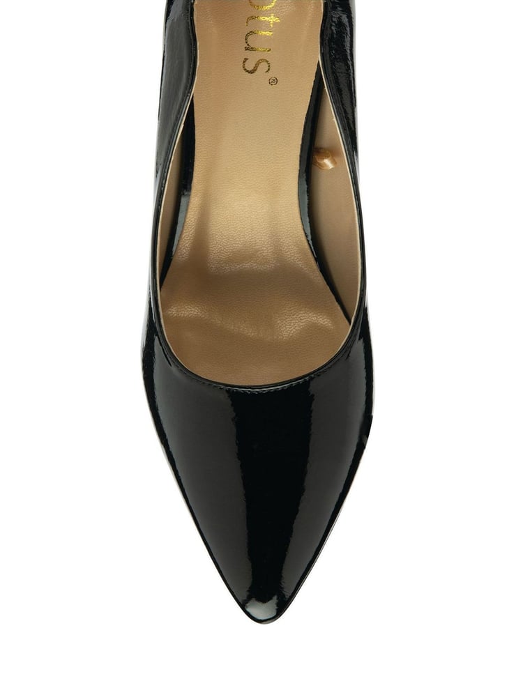 Lotus Black Stiletto Heel Patent Court Shoes - Image 4 of 4