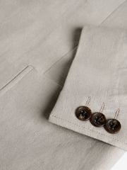 Light Grey Slim Fit Linen Blend Blazer - Image 10 of 11