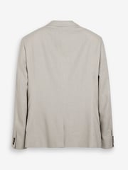 Light Grey Slim Fit Linen Blend Blazer - Image 9 of 11
