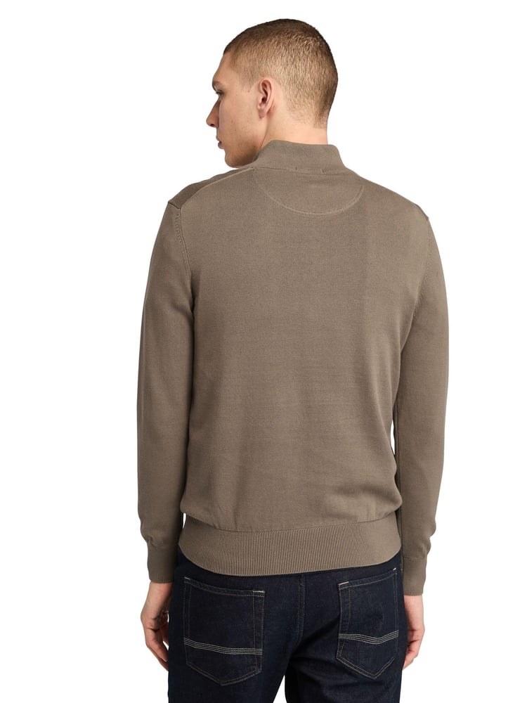 Timberland Williams River brauner Pullover mit Viertelreißverschluss aus 100 % Bio-Baumwolle - Bild 2 von 5