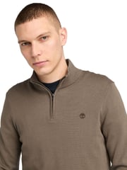 Timberland Williams River brauner Pullover mit Viertelreißverschluss aus 100 % Bio-Baumwolle - Bild 3 von 5