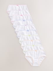 White Heart Lace Trim Briefs 10 Pack (1.5-16yrs) - Image 1 of 13