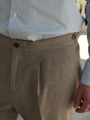 Neutral Herringbone Slim Button Side Adjuster Trousers - Image 4 of 9