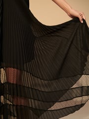 Black Sheer Mesh Chiffon Midi Skirt - Image 5 of 7