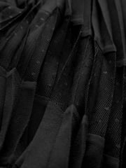 Black Sheer Mesh Chiffon Midi Skirt - Image 7 of 7