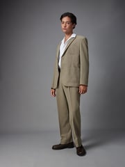 Green Relaxed Fit Seersucker Suit Trousers - Image 2 of 8