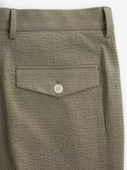 Green Relaxed Fit Seersucker Suit Trousers - Image 7 of 8