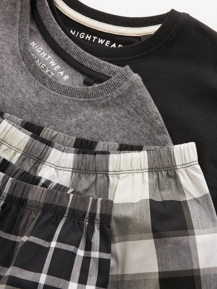 Monochrome Check Woven Pyjamas 2 Pack (1.5-16yrs) - Image 9 of 9