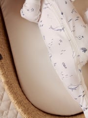Purebaby Light Blue 100% Cotton Zip Baby Sleepsuits 2 Pack - Image 7 of 8