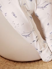 Purebaby Light Blue 100% Cotton Zip Baby Sleepsuits 2 Pack - Image 8 of 8