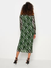 M&Co Green Long Sleeve Mesh Dress - Image 3 of 4