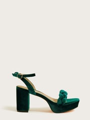 Monsoon Plait Velvet Platform Heels - Image 1 of 3