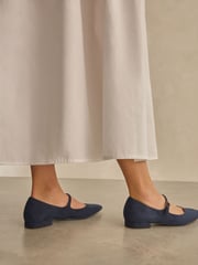 Navy Blue Forever Comfort® Point Toe Mary Jane Shoes - Image 2 of 10