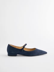 Navy Blue Forever Comfort® Point Toe Mary Jane Shoes - Image 5 of 10