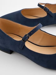 Navy Blue Forever Comfort® Point Toe Mary Jane Shoes - Image 7 of 10