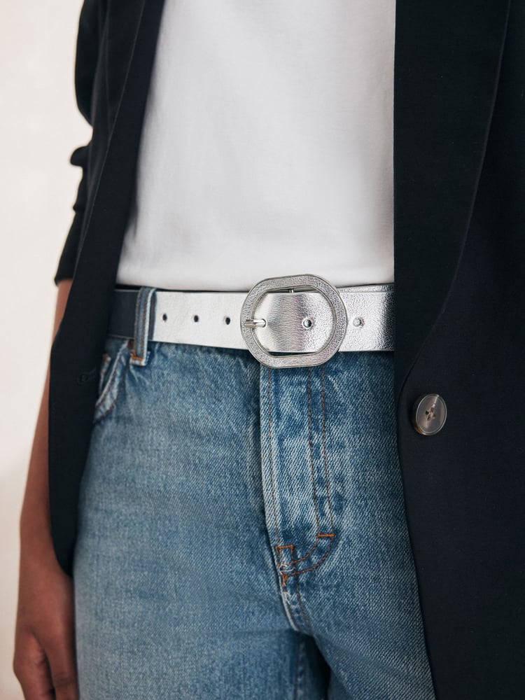 Silver Regular Metallic Belt - Image 1 of 4