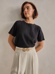 Gold Corsage Flower Skinny Stretch Belt - Image 2 of 5