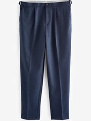 Navy Blue Textured Side Adjuster Trousers - Image 6 of 9