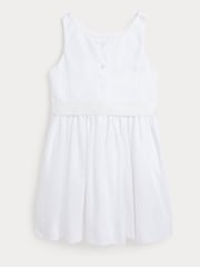 Polo Ralph Lauren Girls Ribbed Cotton White Dress - Image 1 of 4