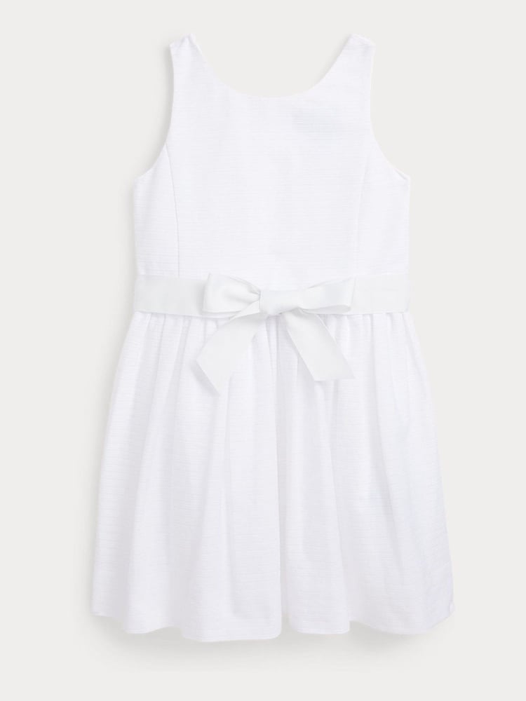 Polo Ralph Lauren Girls Ribbed Cotton White Dress - Image 2 of 4