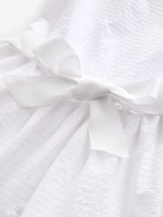 Polo Ralph Lauren Girls Ribbed Cotton White Dress - Image 3 of 4