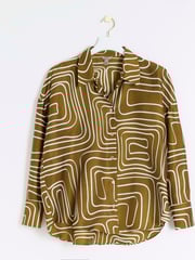 River Island Green Oversized Abstract Shirt - Image 5 of 6