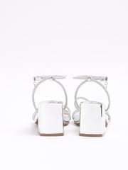 River Island Silver Clipped Tubular Heeled Sandals - Image 3 of 4
