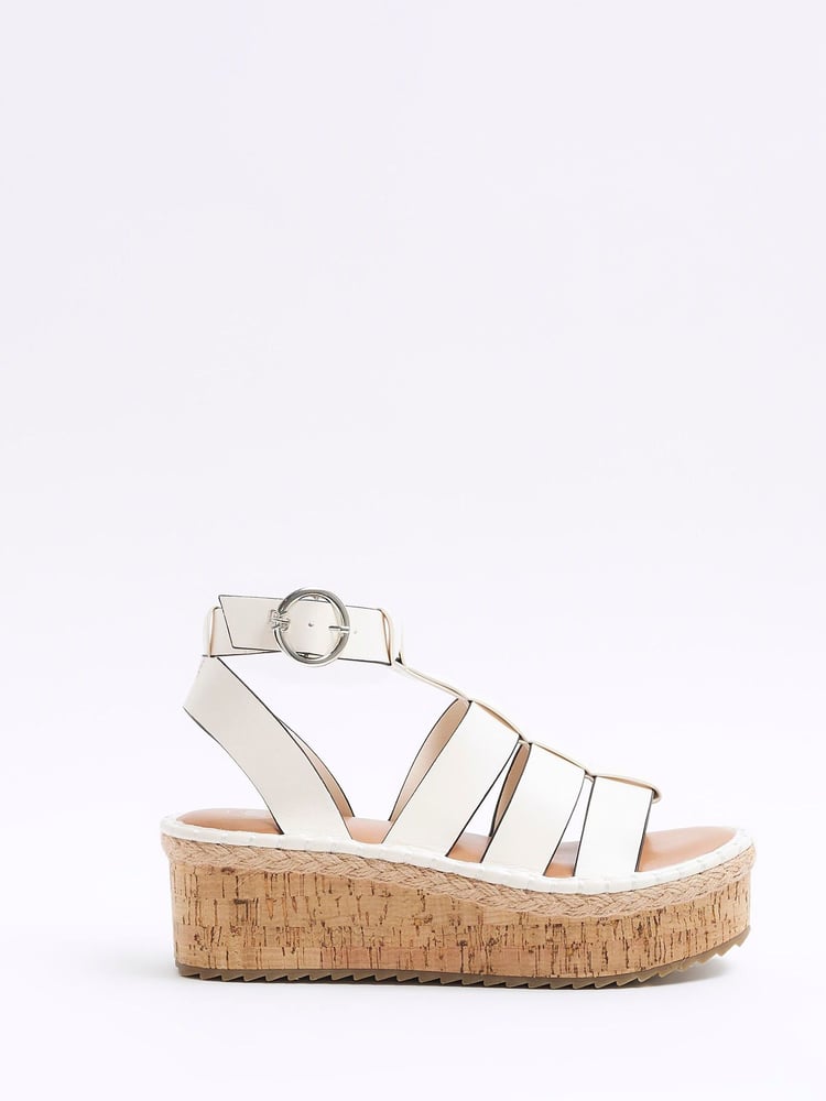 River Island White brown Fisherman Flatform Sandals - Image 1 of 5 River Island White brown Fisherman Flatform Sandals - Image 1 of 5