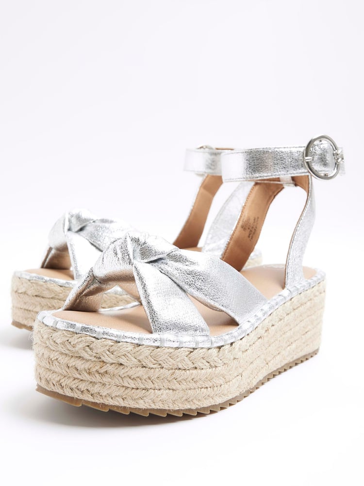 River Island Silver Espadrille Sandals - Image 4 of 4 River Island Silver Espadrille Sandals - Image 4 of 4