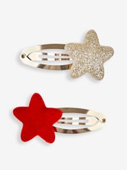 JoJo Maman Bébé Red 2-Pack Star Clips - Image 1 of 2
