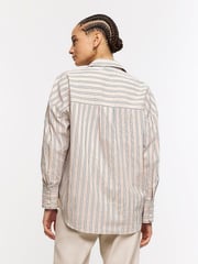 River Island Brown Stripe Shirt - Image 2 of 6