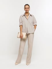 River Island Brown Stripe Shirt - Image 3 of 6