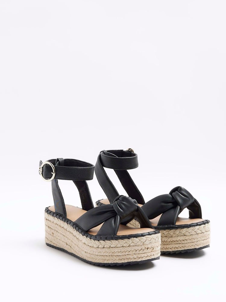 River Island Black Espadrille Sandals - Image 2 of 4 River Island Black Espadrille Sandals - Image 2 of 4