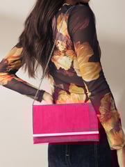 Pink Clutch Bag With Detachable Cross-Body Chain - Image 2 of 7