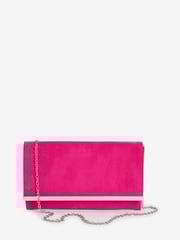 Pink Clutch Bag With Detachable Cross-Body Chain - Image 3 of 7
