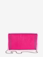 Pink Clutch Bag With Detachable Cross-Body Chain - Image 4 of 7