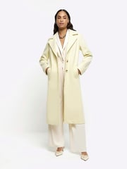 River Island Yellow Longline Tailored Coat - Image 1 of 6