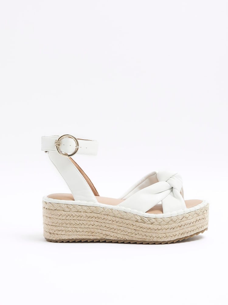 River Island White Espadrille Sandals - Image 2 of 5 River Island White Espadrille Sandals - Image 2 of 5