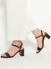 Dune London Black Regular Fit Jelly Two Part Block Heel Sandals - Image 1 of 6