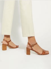 Dune London Brown Regular Fit Jelly Two Part Block Heel Sandals - Image 1 of 6