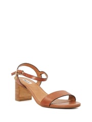 Dune London Brown Regular Fit Jelly Two Part Block Heel Sandals - Image 4 of 6