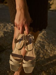 Dune London Natural Molten Sandals - Image 1 of 7