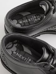Black Wide Fit (G) Smart Leather Brogues Shoes - Image 4 of 5